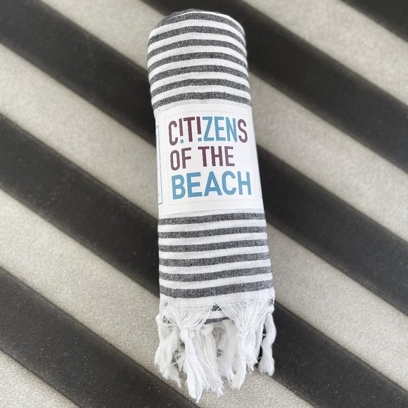 Black 100% Turkish Cotton Beach Bath Towels - Citizens of the Beach Collection - Picture 1 of 4